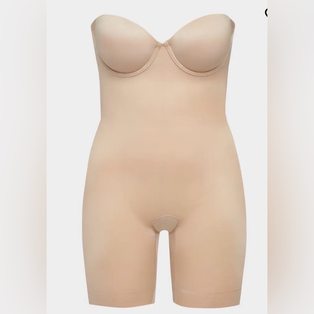 SPANXshape™ Suit Your Fancy Strapless Cupped Mid-Thigh Bodysuit